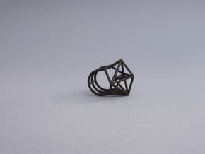 Space Ring: Triangle in Black Natural Versatile Plastic