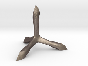 Caltrop 3 in Polished Bronzed Silver Steel