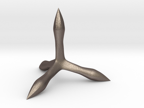 Caltrop 4 in Polished Bronzed Silver Steel