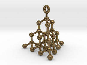 Molecule Pendant in Polished Bronze