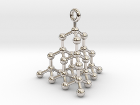 Molecule Pendant in Rhodium Plated Brass