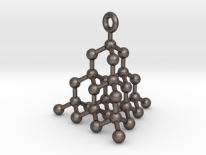 Molecule Pendant in Polished Bronzed Silver Steel