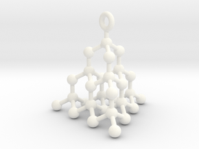 Molecule Pendant in White Processed Versatile Plastic