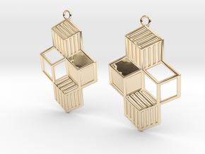 Cubic Earrings in 14k Gold Plated Brass
