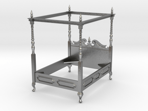 1:48 Four Poster Canopy Bed in Natural Silver