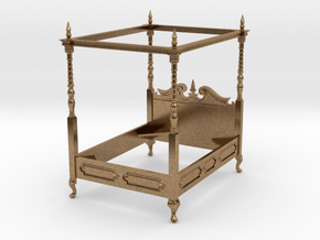 1:48 Four Poster Canopy Bed in Natural Brass