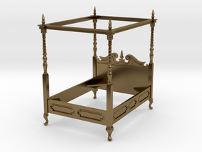 1:48 Four Poster Canopy Bed in Polished Bronze