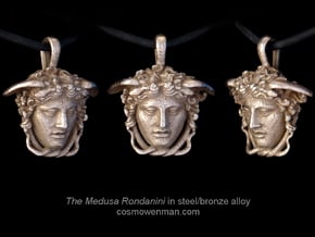 Steel Medusa Rondanini pendant in Polished Bronzed Silver Steel