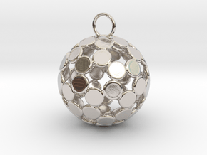 ColorBall Pendant in Rhodium Plated Brass
