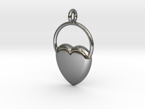 Heart Of San Valentino in Fine Detail Polished Silver