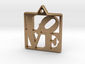 LOVE Pendant ROBERT INDIANA (Thicker Version) in Natural Brass