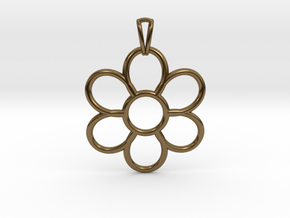 Share Your Smile With Me Sunflower Pendant (Big)  in Polished Bronze
