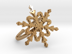 Snowflake Ring 2 d=19.5mm Adjustable h21d195a in Polished Brass