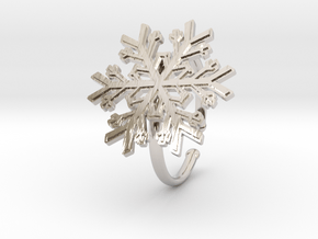 Snowflake Ring 1 d=19.5mm Adjustable h21d195a in Platinum