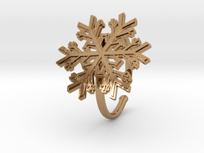 Snowflake Ring 1 d=19.5mm Adjustable h21d195a in Polished Brass