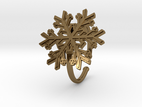 Snowflake Ring 1 d=19.5mm Adjustable h21d195a in Polished Bronze