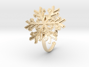 Snowflake Ring 1 d=19.5mm Adjustable h21d195a in 14k Gold Plated Brass