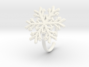 Snowflake Ring 1 d=19.5mm Adjustable h21d195a in White Processed Versatile Plastic