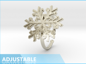 Snowflake Ring 1 d=19.5mm Adjustable h21d195a in 14k White Gold