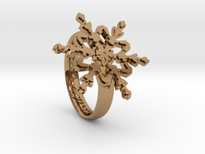 Snowflake Ring 2 d=16.5mm h35d165 in Polished Brass