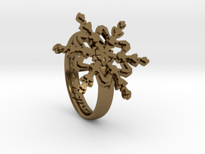 Snowflake Ring 2 d=16.5mm h35d165 in Polished Bronze