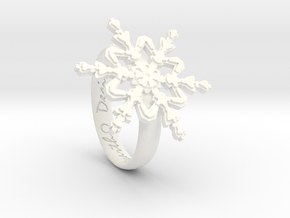 Snowflake Ring 2 d=16.5mm h35d165 in White Processed Versatile Plastic