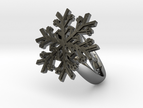 Snowflake Ring 1 d=16.5mm h35d165 in Fine Detail Polished Silver