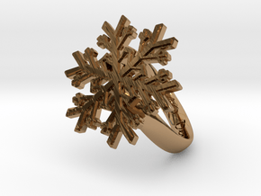 Snowflake Ring 1 d=16.5mm h35d165 in Polished Brass