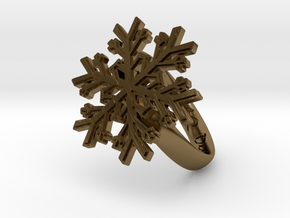 Snowflake Ring 1 d=16.5mm h35d165 in Polished Bronze