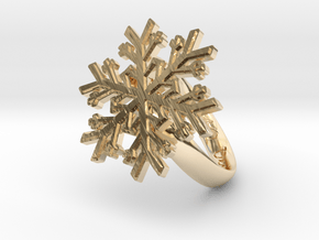 Snowflake Ring 1 d=16.5mm h35d165 in 14k Gold Plated Brass