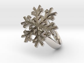 Snowflake Ring 1 d=16.5mm h35d165 in Rhodium Plated Brass