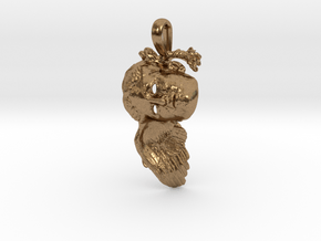 Hypnos, god of sleep, pendant (vertical option) in Natural Brass