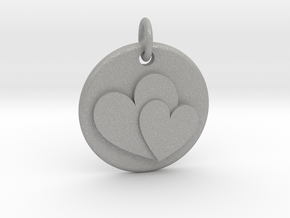 Two hearts pendant in Aluminum