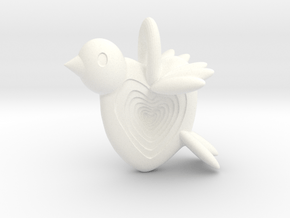 Valentine Bird in White Processed Versatile Plastic