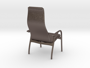 Lamino Style Chair 1/12 Scale in Polished Bronzed Silver Steel