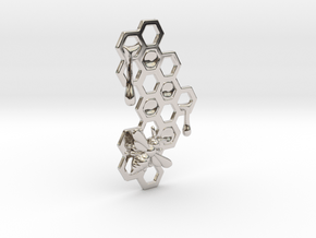 Honey Comb Charm in Rhodium Plated Brass