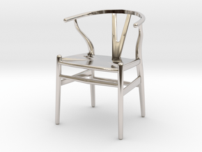 Wishbone style chair 1/12 scale  in Rhodium Plated Brass