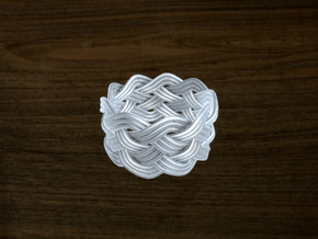 Turk's Head Knot Ring 5 Part X 9 Bight - Size 8.75 in White Natural Versatile Plastic