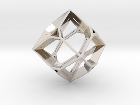 Truncated Octahedron in Rhodium Plated Brass