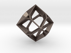 Truncated Octahedron in Polished Bronzed Silver Steel