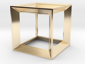 Cube in 14k Gold Plated Brass