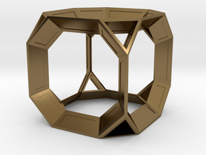 Truncated Cube in Polished Bronze