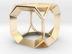 Truncated Cube in 14k Gold Plated Brass