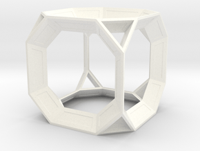 Truncated Cube in White Processed Versatile Plastic