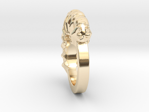 Caterpillar Ring - US Size 9 in 14k Gold Plated Brass