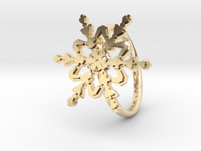 Snowflake Ring 2 d=16.5mm h21d165 in 14K Yellow Gold
