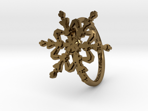Snowflake Ring 2 d=16.5mm h21d165 in Polished Bronze
