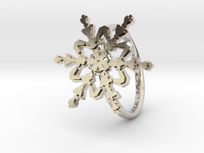 Snowflake Ring 2 d=16.5mm h21d165 in Rhodium Plated Brass