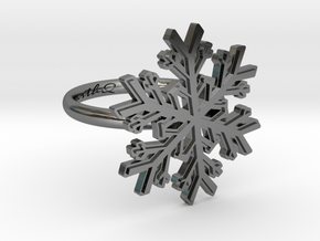 Snowflake Ring 1 d=16.5mm h21d165 in Fine Detail Polished Silver