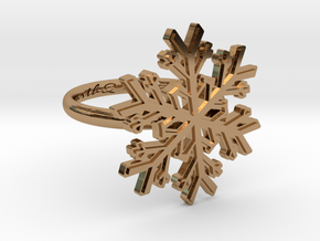 Snowflake Ring 1 d=16.5mm h21d165 in Polished Brass
